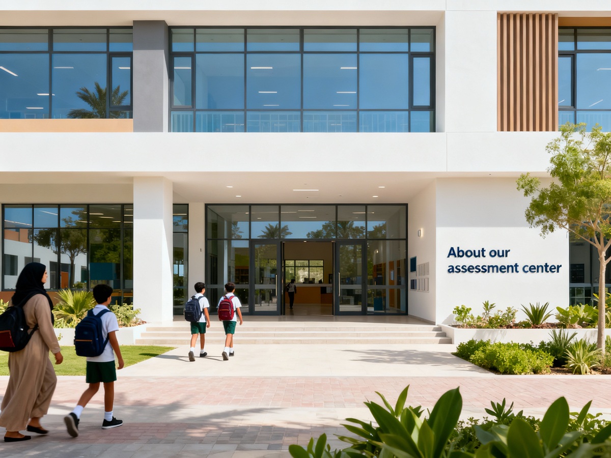 Exterior of a modern school building in Dubai representing ABA Adaptive Center partnership with schools